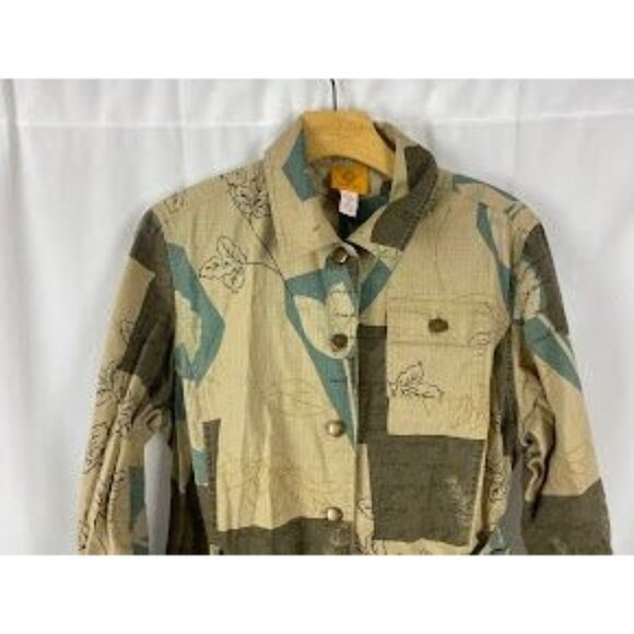 Ruby Rd. Cotton  Military Style  Button Down  Jacket Women's 10 - Picture 3 of 14